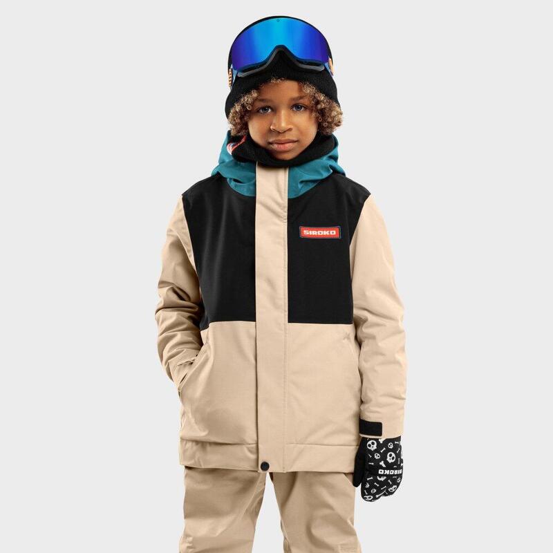 Chaqueta para snowboard/esquí niño esquí y nieve Niños y Niñas Vista Negro