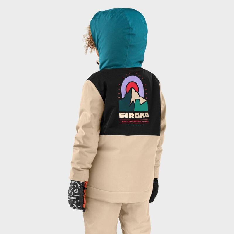 Chaqueta para snowboard/esquí niño esquí y nieve Niños y Niñas Vista Negro