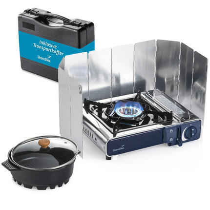 Zestaw kuchenka kempingowa 1-palnikowa Brann + garnek z pokrywką + parawan