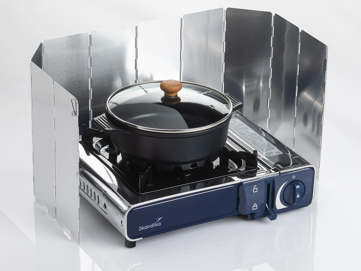 SMH LINE® Hornillo De Gas Doble Para Camping, Incluye 4 Cartuchos 227 G Camping Y Exteriores 2 Fuegos Lpg 1079493129
