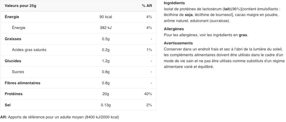 Whey isolate - Impact Whey Isolate - Chocolat Naturel 1000g 2/3