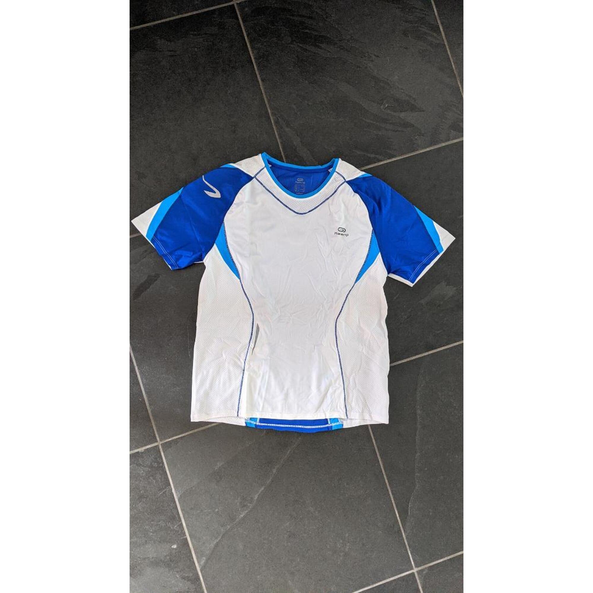 C2C - T-shirt de course Kalenji performance blanc-bleu clair