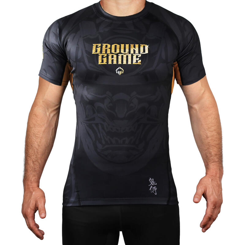 Rashguard do MMA/BJJ męski Ground Game Oni Samurai z krótkim rękawem