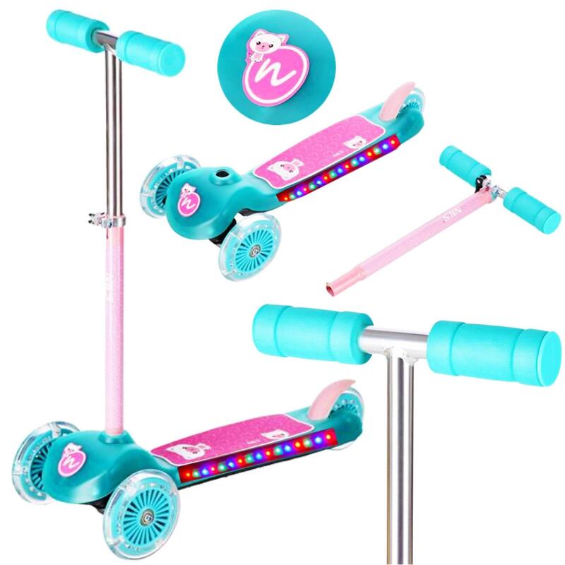 Hulajnoga trójkołowa dla dzieci Nils Fun HLB001 regulowana z kołami LED
