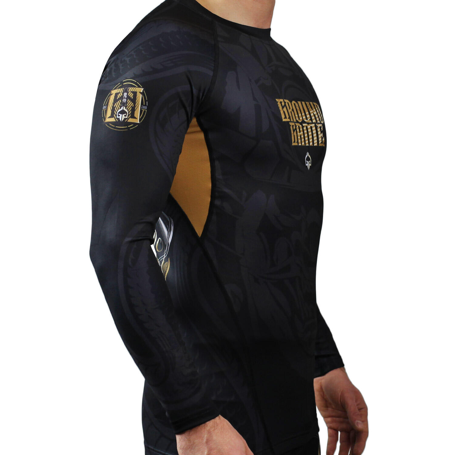 Rashguard do MMA/BJJ męski Ground Game Oni Samurai z długim rękawem 3/5