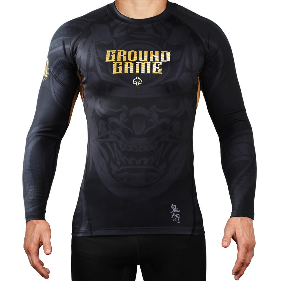 Rashguard do MMA/BJJ męski Ground Game Oni Samurai z długim rękawem