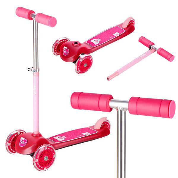 Patinete niño ajustable plegable NILS FUN HLB001, rosa