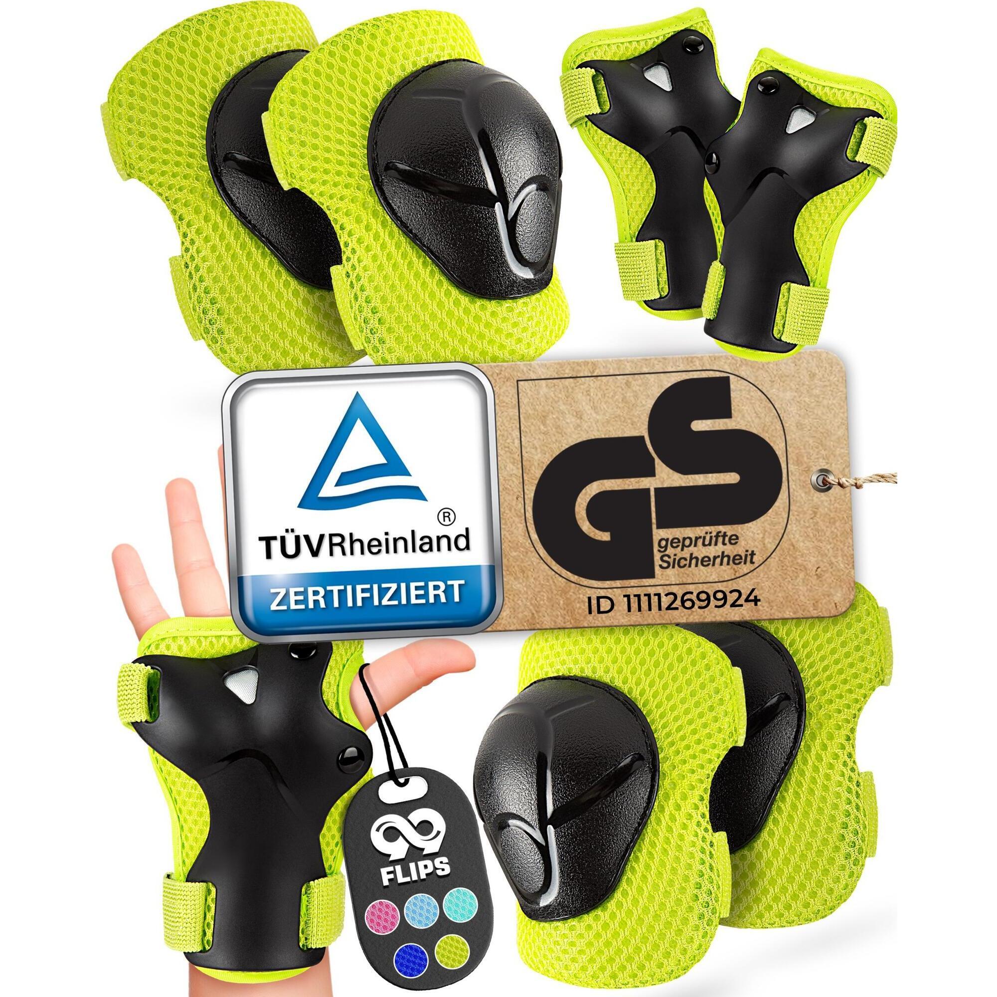 99flips - Protection Roller Enfant Garcon Protection Trotinette Freestyle Patin A Roulette - Set De Protection - Vert - S/m - Decathlon