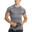 Men Stretchy Tight-Fit Gym Running Sports T Shirt Fitness Tee - GREY