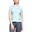 女裝網透修身透氣瑜珈健身跑步短袖運動T恤 - 藍色