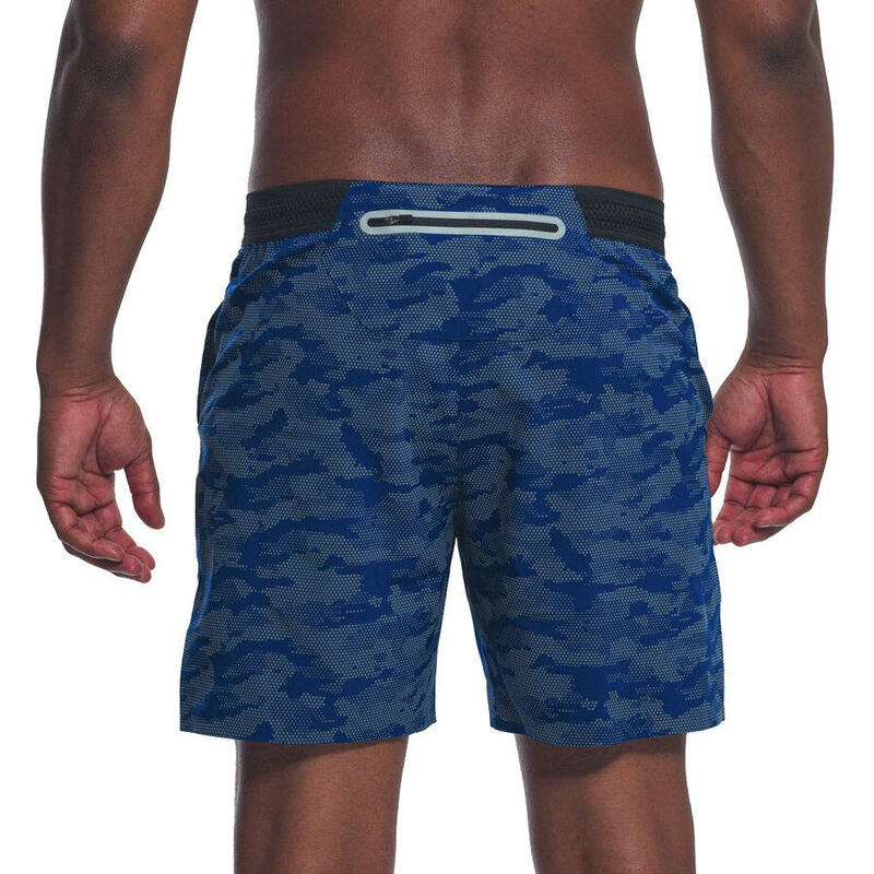 Men Breathable Dri-Fit 6" Running Sports Shorts - Camouflage x Navy Blue