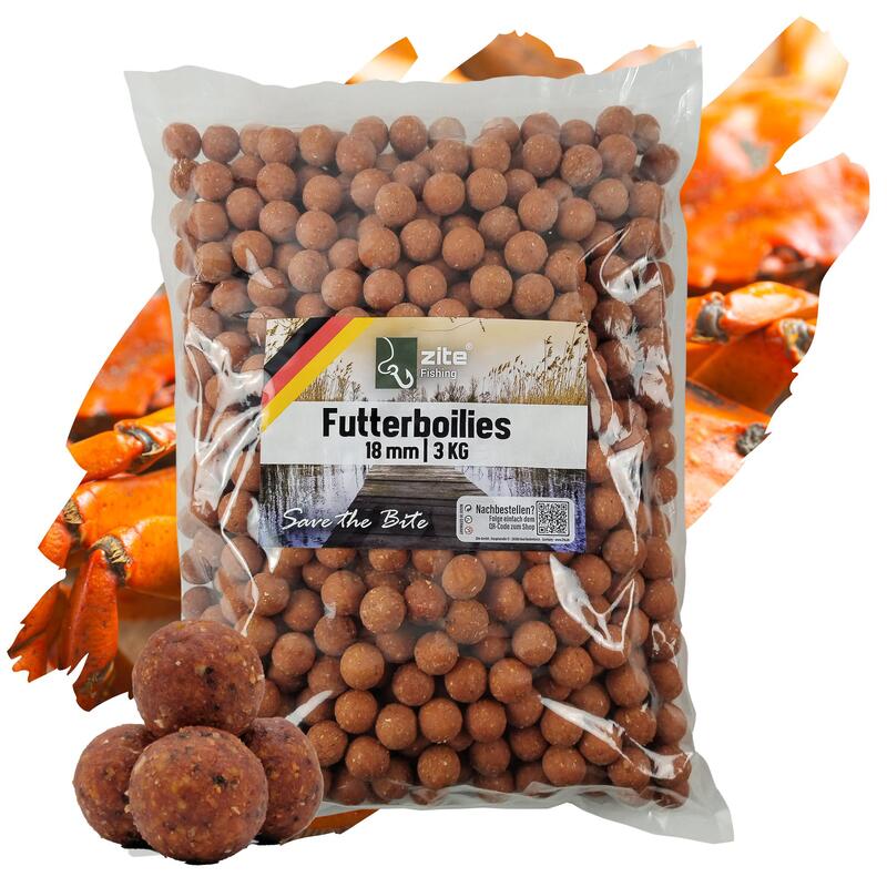 Futter-Boilies Karpfenangeln - 3kg Karpfenköder 18 mm Monster Crab