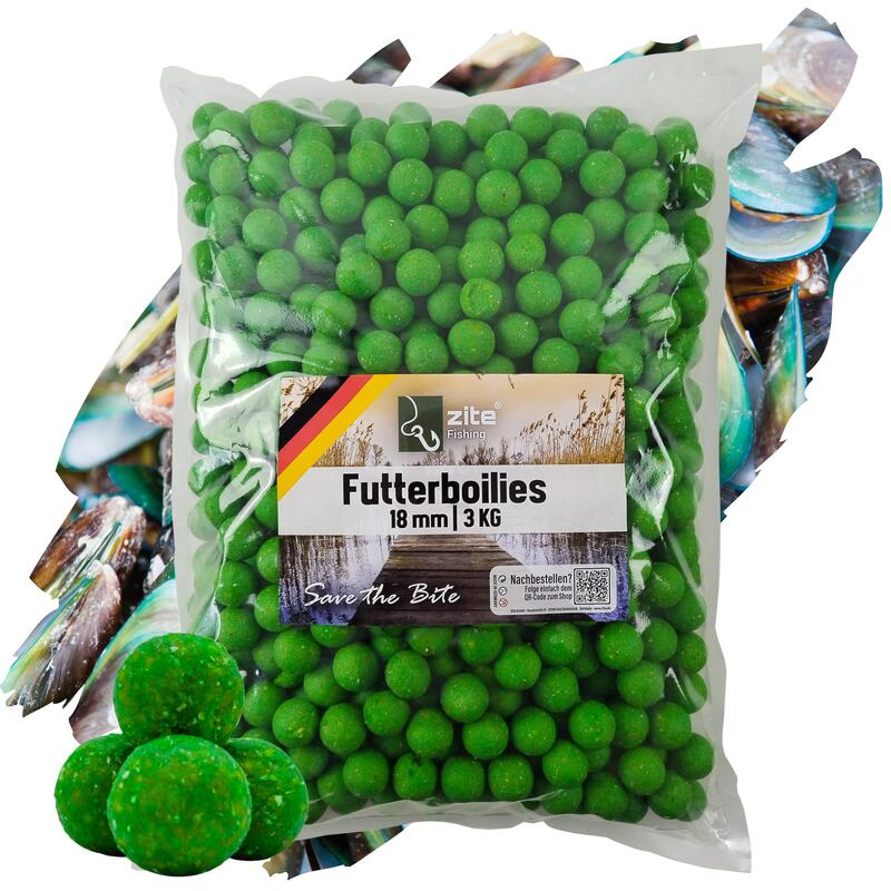 Futter-Boilies Karpfenangeln - 3kg Karpfenköder 18 mm Muschel