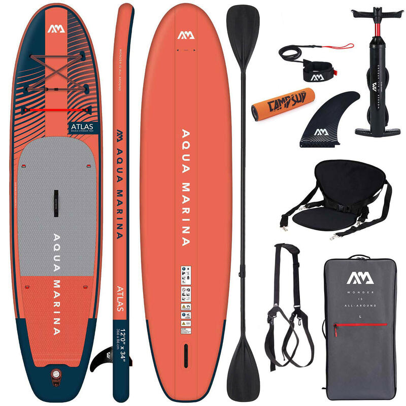 Deska SUP Aqua Marina ATLAS 12'0" BT-23ATP SUPER COMBO PAS BOJKA