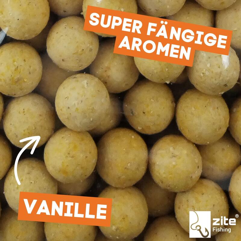 Futterboilies 18mm 3x3 kg Karpfenfutter zum Anfüttern - Vanille weiß