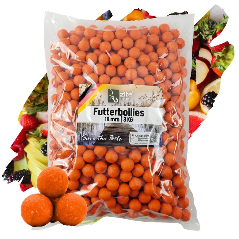 Futter-Boilies Karpfenangeln - 3kg Karpfenköder 18 mm Tutti Frutti