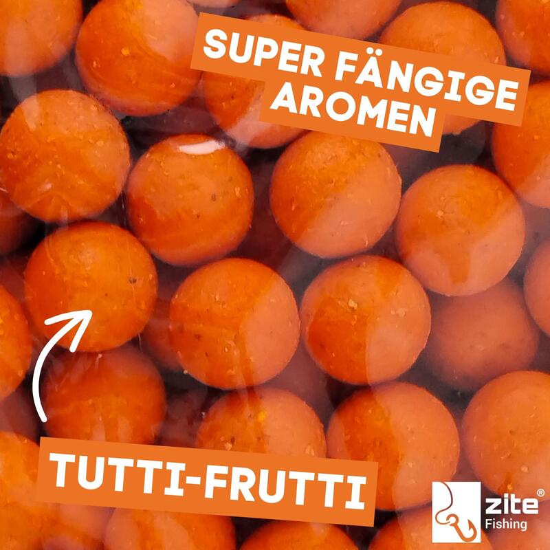 Futterboilies 18mm 3x3 kg Karpfenfutter zum Anfüttern - Tutti Frutti orange