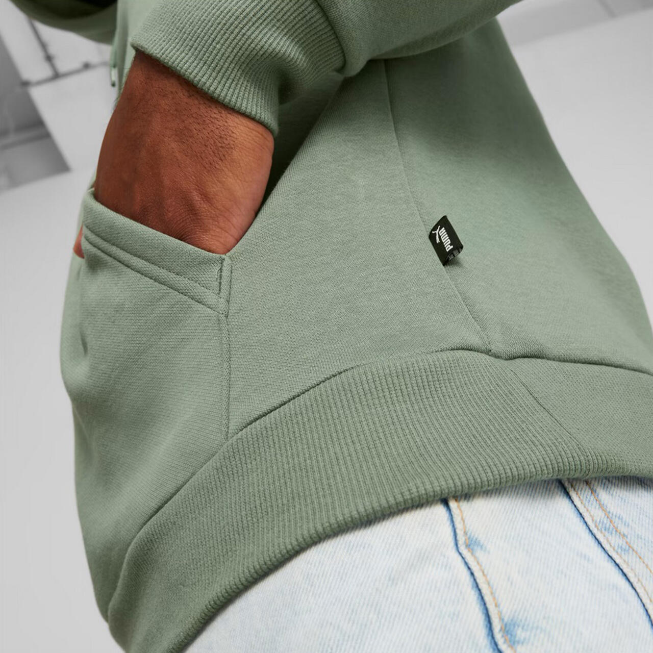 Hoodie Essentials+ Two-Colour Small Logo Homme PUMA Eucalyptus Green 7/7