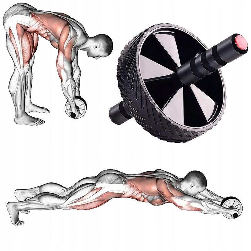 Kółko do ćwiczeń mięśni brzucha abs roller ab wheel podwójne antypoślizgowe
