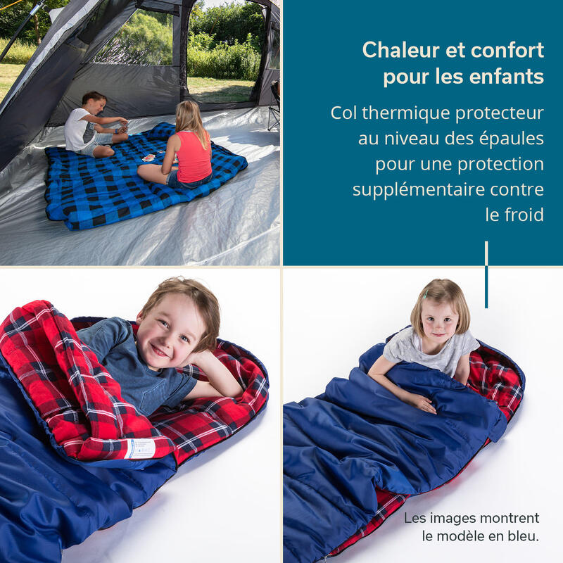 Saco de dormir de plumón para niños, adolescentes, 30-60 grados F cómodo  saco de dormir para acampar para niños, se adapta a niños de hasta 5 pies  de
