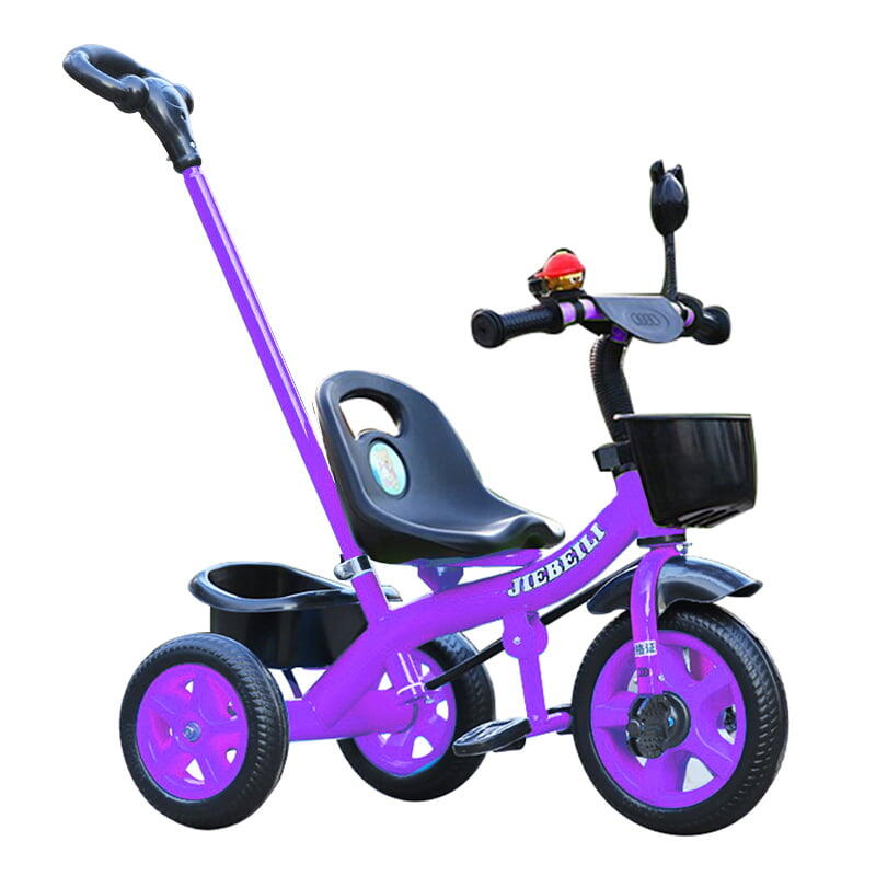 Tricicleta cu pedale pentru copii 2-5 ani, Maner parental, Mov