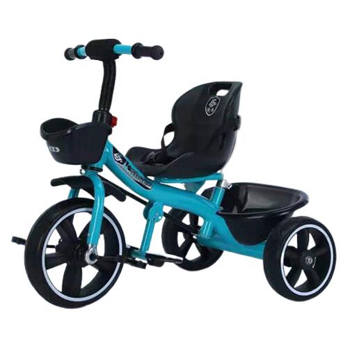 Tricicleta cu pedale, 2 - 6 ani, Albastru, Sezut reglabil, 2 cosuri depozitare