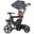 Tricicleta cu pedale, Copertina retractabila, 2 - 6 ani, Negru, Maner parental