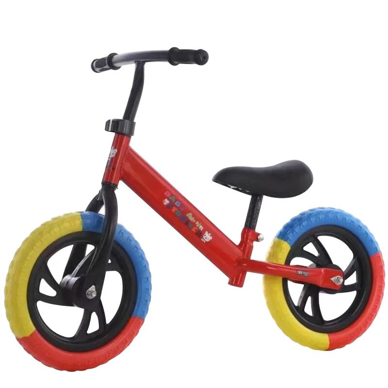 Bicicleta de echilibru fara pedale, 2 - 5 ani, Rosu, Roti in 3 culori