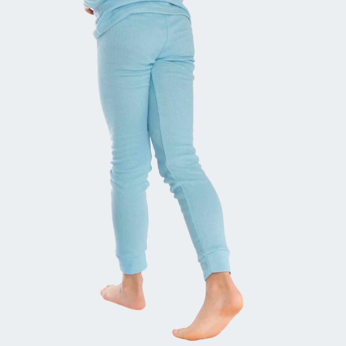 2 pantalons thermiques enfant | Sous-vêtements sportifs | Crème/Bleu clair 6/6