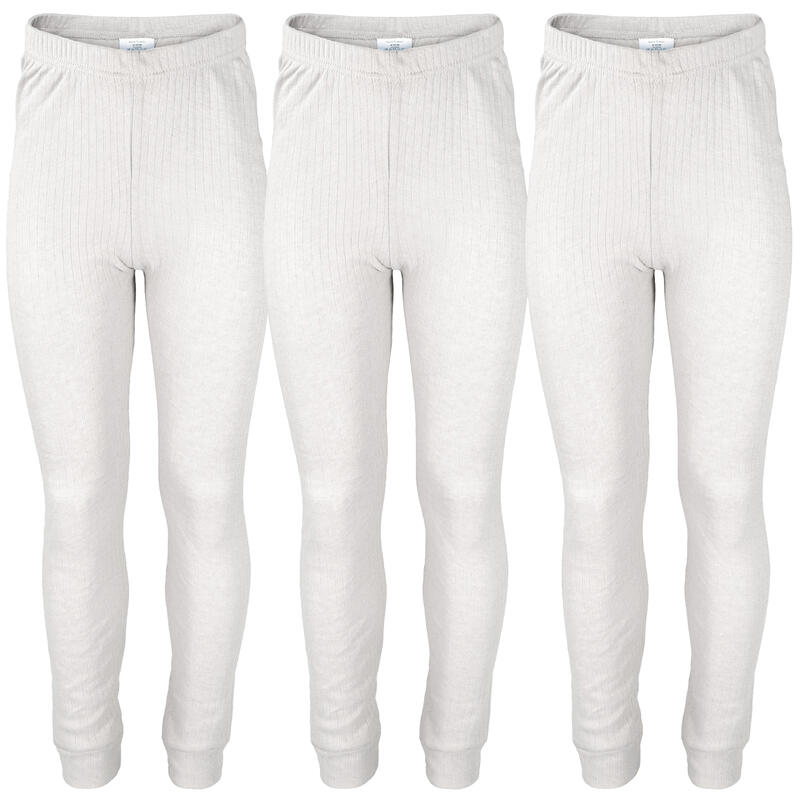 Kinder thermobroek set van 3 | sportbroek fleece | crème