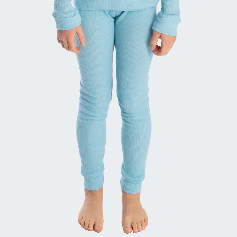 3 pantalons thermiques enfant | Sous-vêtements sportifs | Crème/Bleu clair/Noir