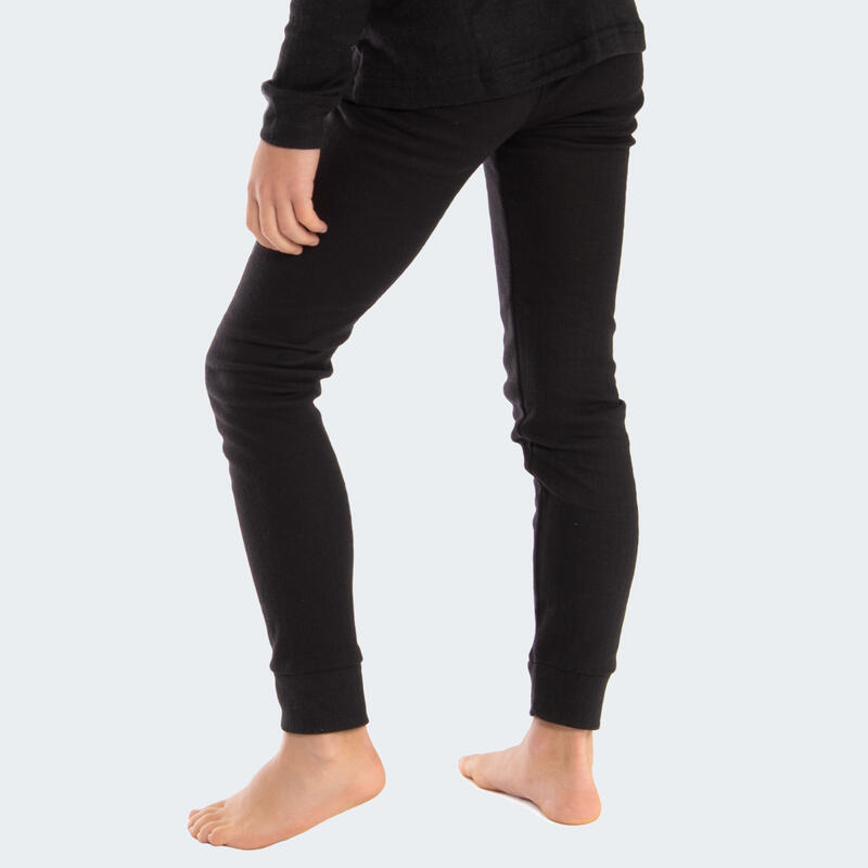 Pantaloni termici copii set de 3 | pantaloni sport fleece | Negru