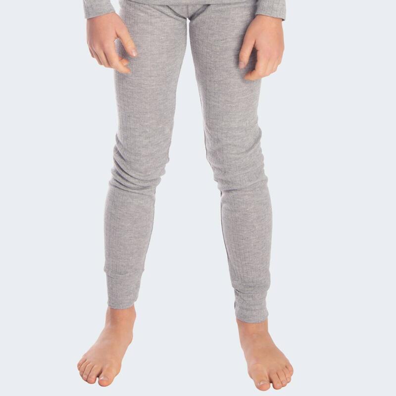 2 pantalons thermiques enfant | Sous-vêtements sportifs | Gris/Noir