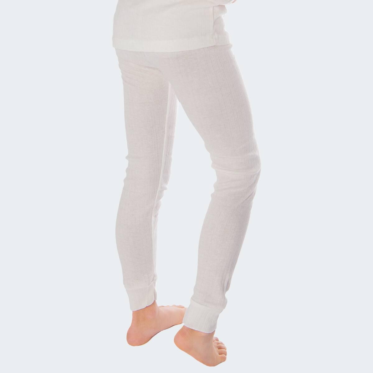 2 pantalons thermiques enfant | Sous-vêtements sportifs | Crème/Bleu clair 4/6