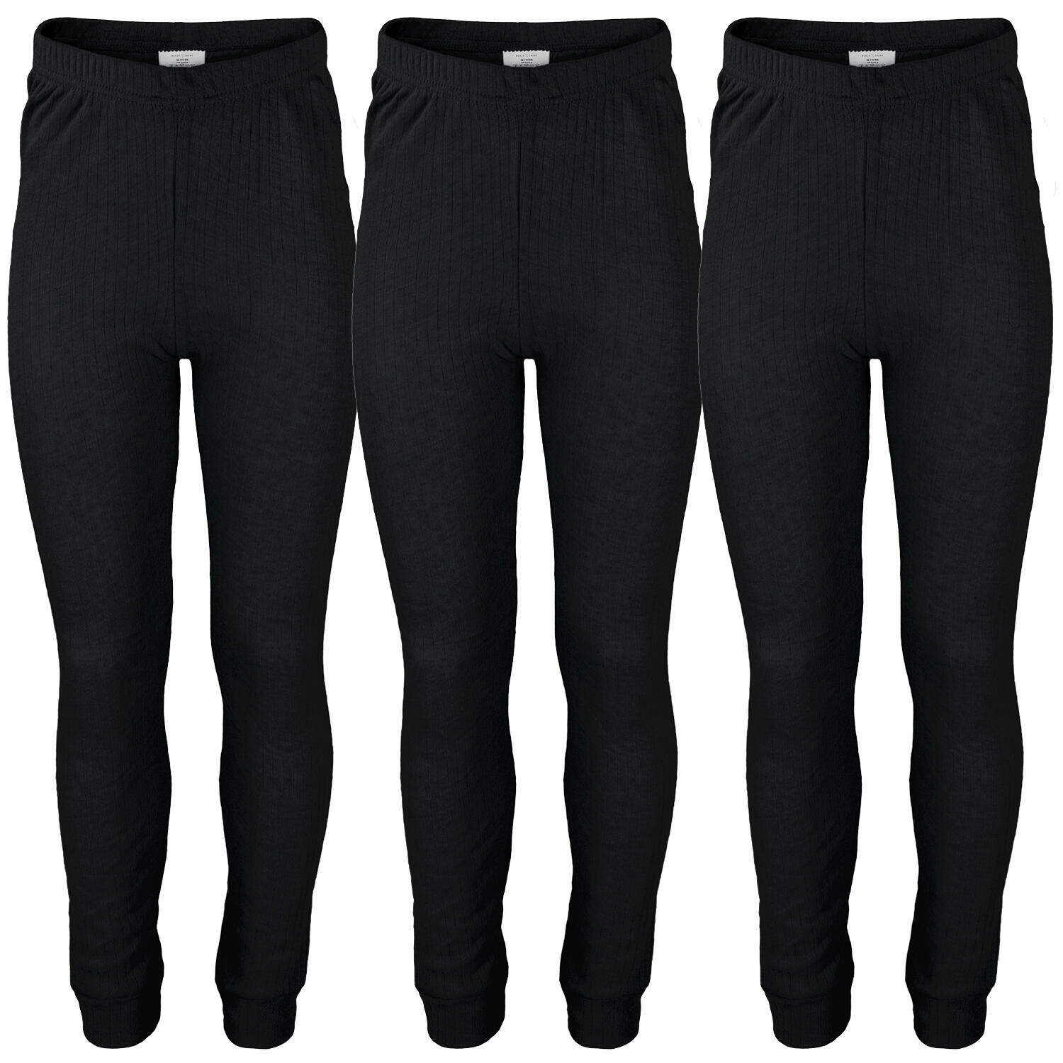 3 pantaloni termici per bambini | Intimo sportivo | Nero