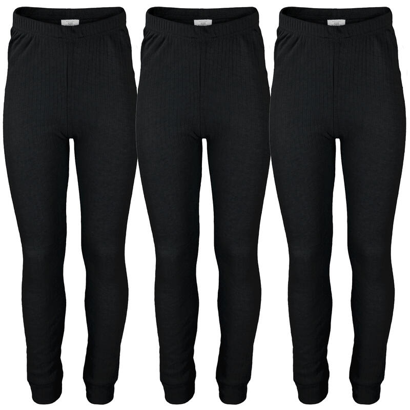 3 pantalons thermiques enfant | Sous-vêtements sportifs | Noir