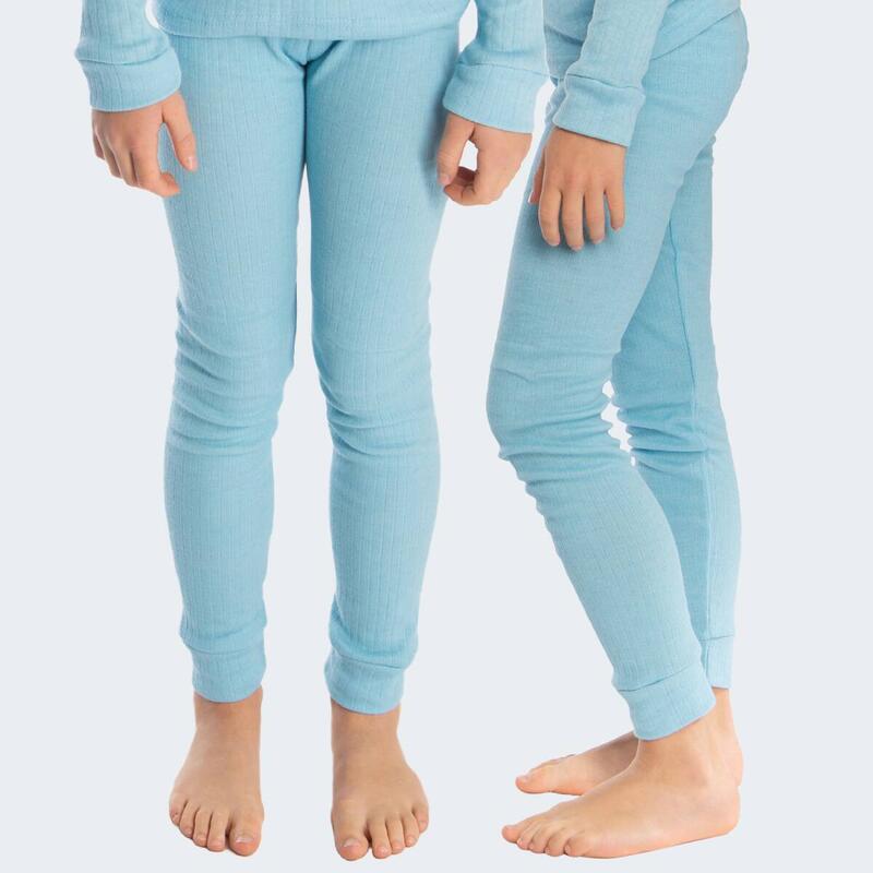 2 pantalons thermiques enfant | Sous-vêtements sportifs | Bleu clair