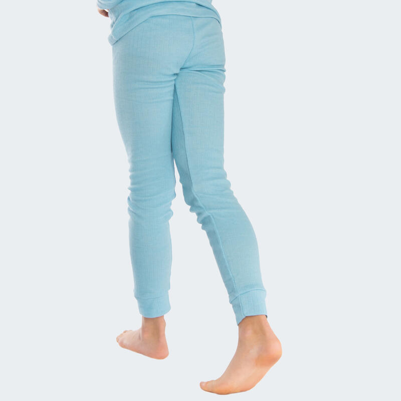 3 pantalons thermiques enfant | Sous-vêtements sportifs | Crème/Gris/Bleu clair