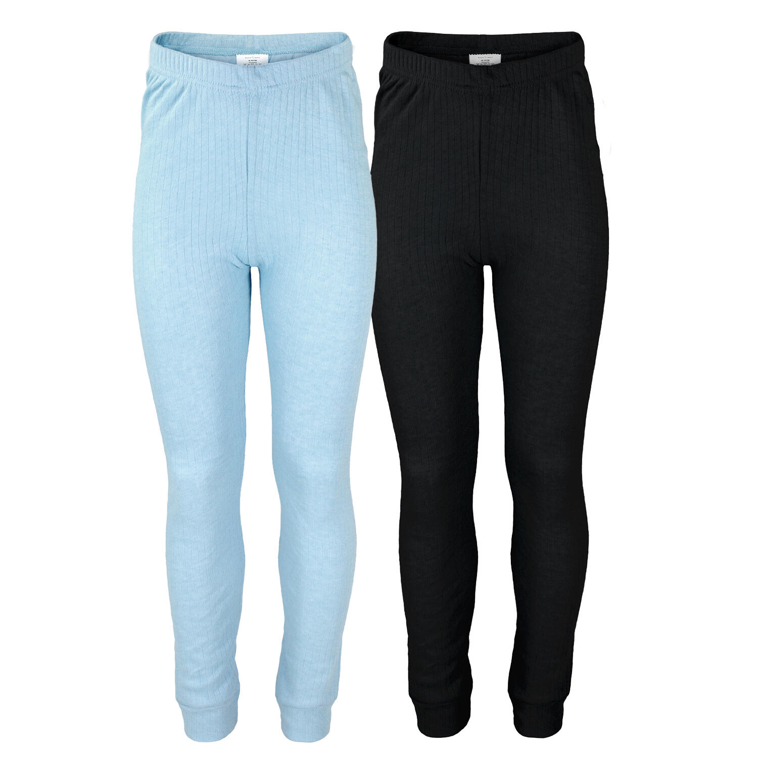 BLACK SNAKE Thermounterhose Kinder 2er Set | Sportunterhose | Innenfleece | Hellblau/Schwarz