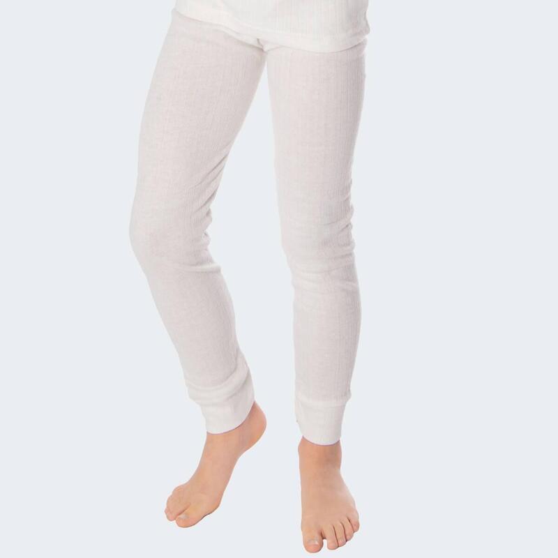 2 pantalons thermiques enfant | Sous-vêtements sportifs | Crème/Gris