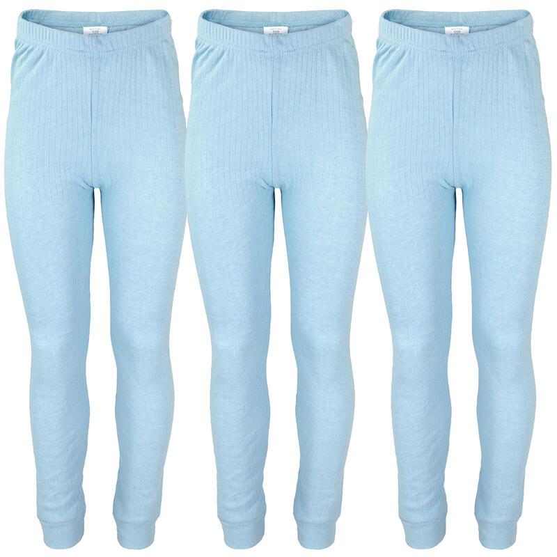 3 pantalons thermiques enfant | Sous-vêtements sportifs | Bleu clair