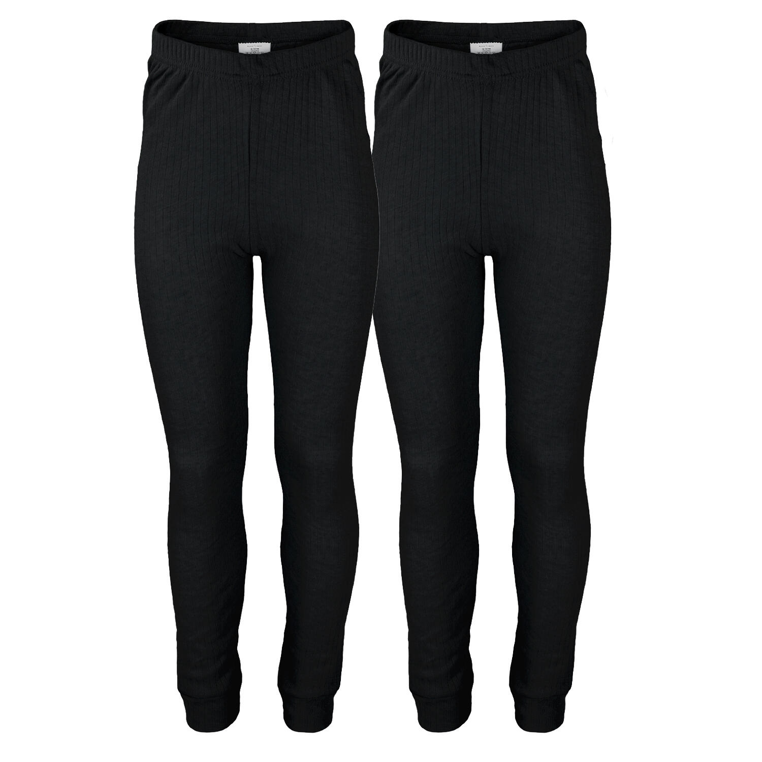 2 pantaloni termici per bambini | Intimo sportivo | Nero