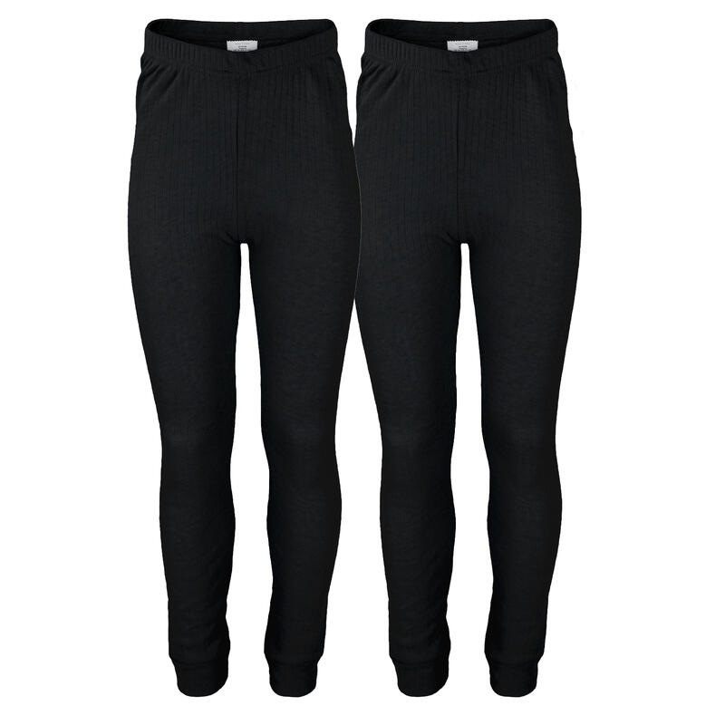 2 pantalons thermiques enfant | Sous-vêtements sportifs | Noir