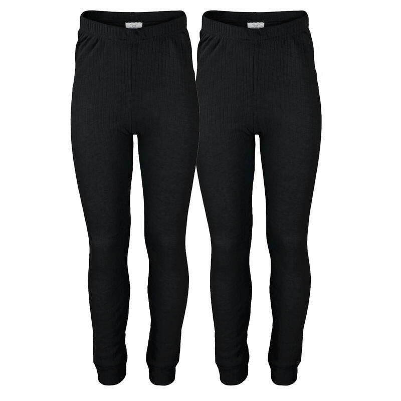 Conjunto de 2 calças térmicas criança | calças desportivas | Preto