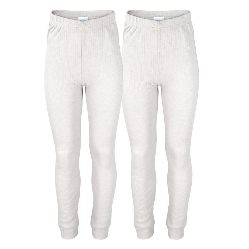 Pantaloni termici copii set de 2 | pantaloni sport | fleece interior | Crem