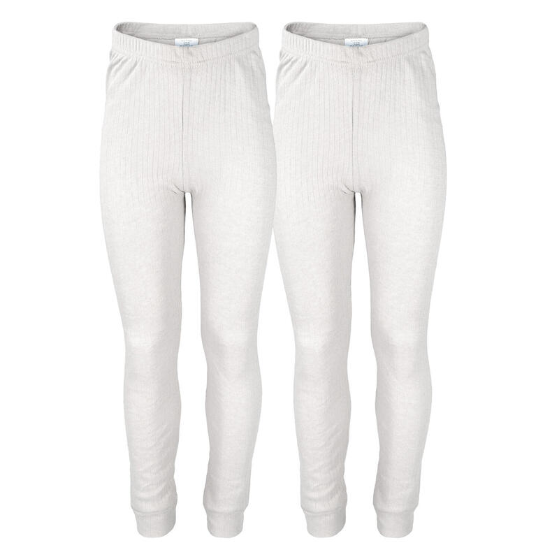 Thermounterhose Kinder 2er Set | Sportunterhose | Innenfleece | Creme