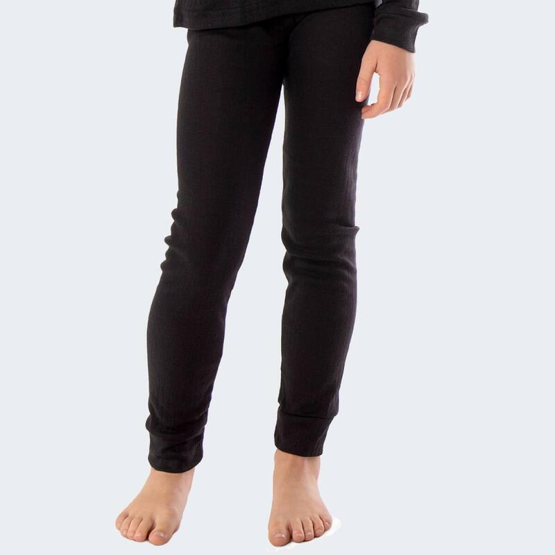 Pantaloni termici copii set de 2 | pantaloni sport | fleece interior | Negru