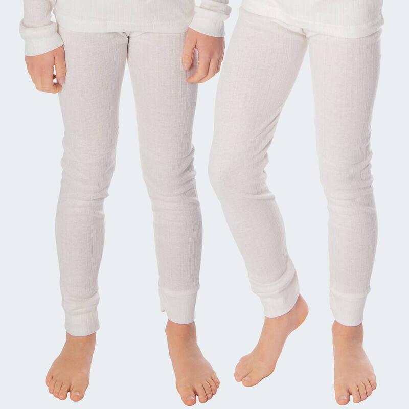 2 pantalons thermiques enfant | Sous-vêtements sportifs | Crème