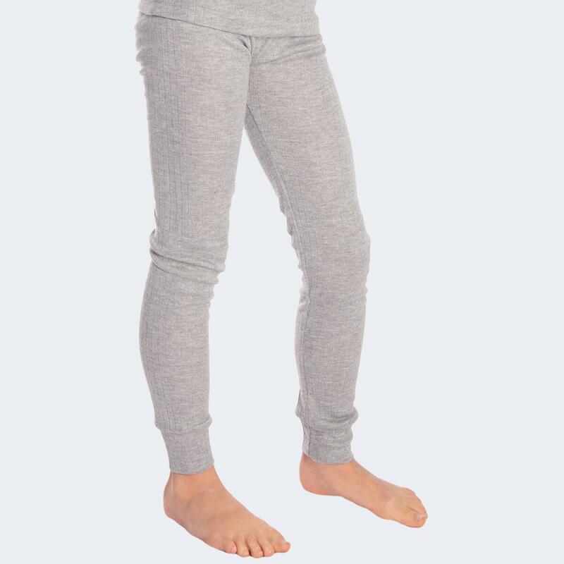 Conjunto de 2 calças térmicas criança | calças desportivas | Cinzento
