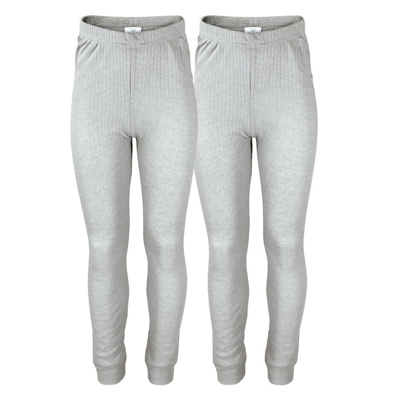Pantaloni termici copii set de 2 | pantaloni sport | fleece interior | Gri